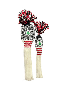 Fore Ewe Hand-Knit Headcovers - Black/Red/White - Hybrid, Fairway Wood, Driver